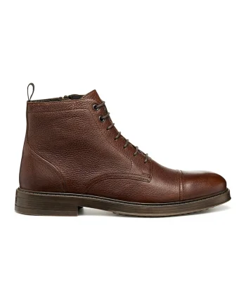 Ghete de piele cu fermoar, Maro cognac