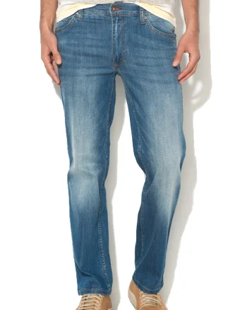 Blugi drepti slim fit albastri Tramper