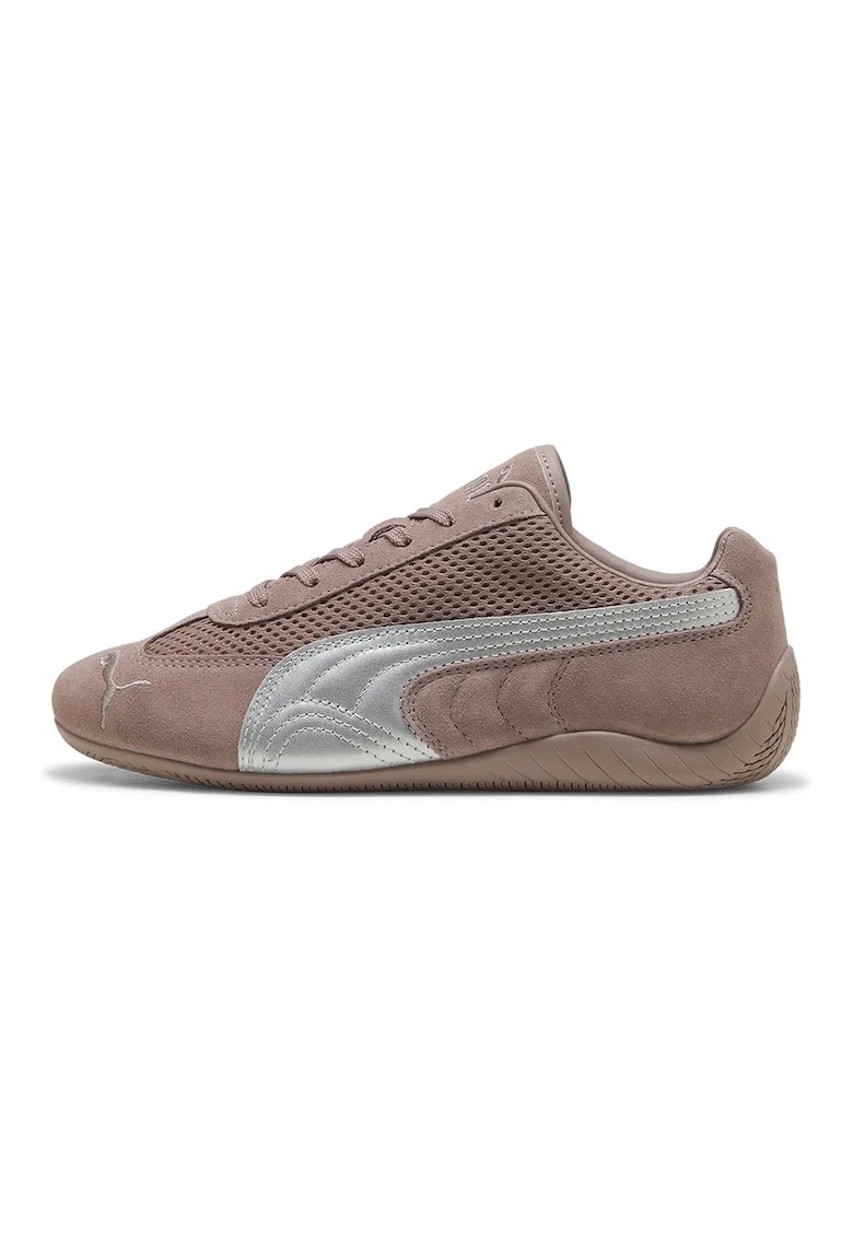 Pantofi sport Speedcat cu garnituri de piele intoarsa, Roz antichizat/Argintiu