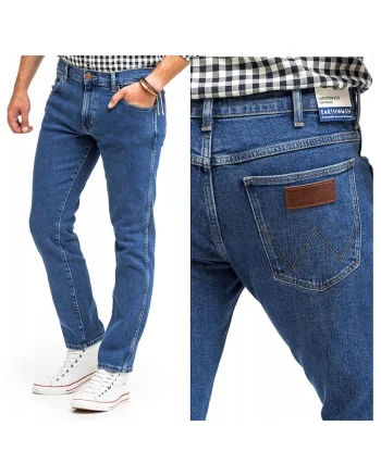 Blugi Barbati,  Larston, W36-L32, 100% Bumbac, Fermoar, Lungi, Talie Joasa, 5 Bunzuare, High-Quality, Albastru