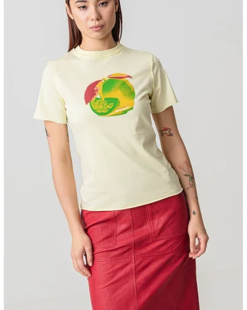 Tricou cu imprimeu fructat Duomo, Galben pai