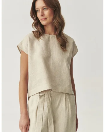 Bluza lejera cu maneci scurte, Bej