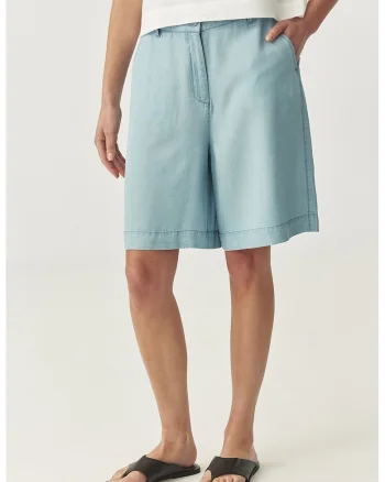 Pantaloni scurti din denim din lyocell, Albastru pastel