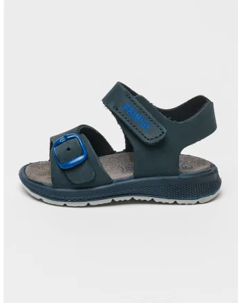 Sandale din piele cu logo, Bleumarin