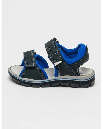 Sandale din piele intoarsa cu velcro, Albastru royal/Bleumarin