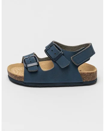 Sandale flatform din piele, Albastru petrol
