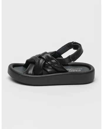 Sandale flatform din piele, Negru