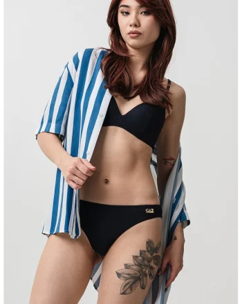 Costum de baie texturat in doua piese, Bleumarin