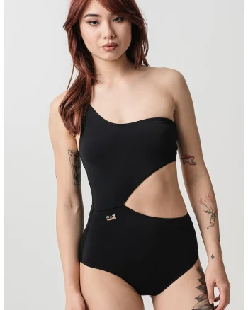 Costum de baie intreg cu decupaj lateral, Negru