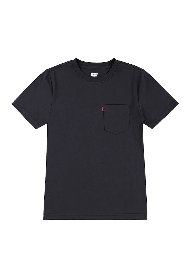 Tricou din amestec de bumbac cu buzunar frontal, Gri antracit
