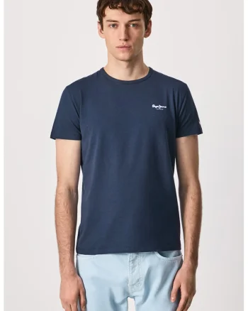 Tricou slim fit Original Basic, Bleumarin