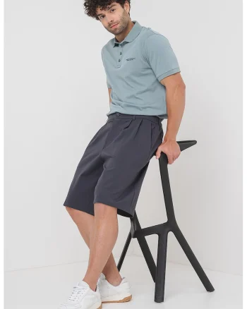 Pantaloni scurti cu pliuri, Gri inchis