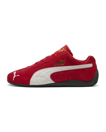 Pantofi sport Speedcat OG unisex din piele intoarsa, Alb/Auriu/Caramiziu