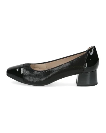 Pantofi cu insertii de piele, Negru