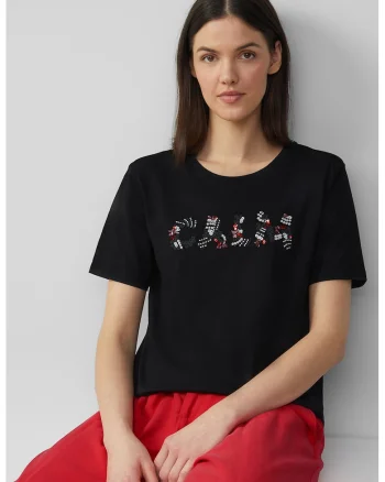 Tricou regular fit de bumbac, Negru