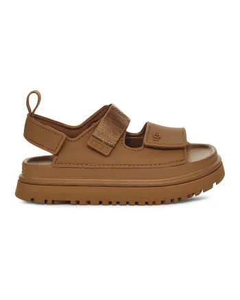 Sandale cu talpa flatform Golden Glow, Maro