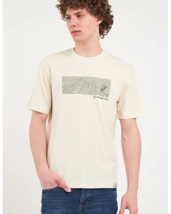 Tricou cu decolteu la baza gatului si imprimeu, Verde pal