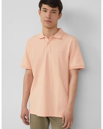 Tricou polo cu model uni, Portocaliu deschis