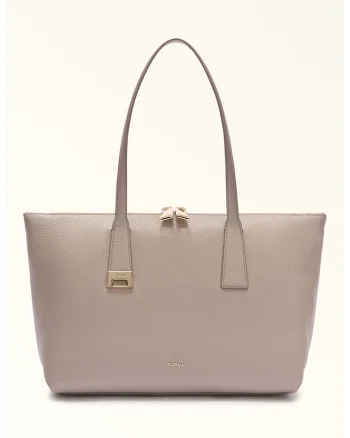 Geanta tote din piele Olivia, Bej