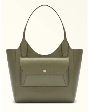 Geanta din piele cu etui detasabil Lea, Verde sparanghel
