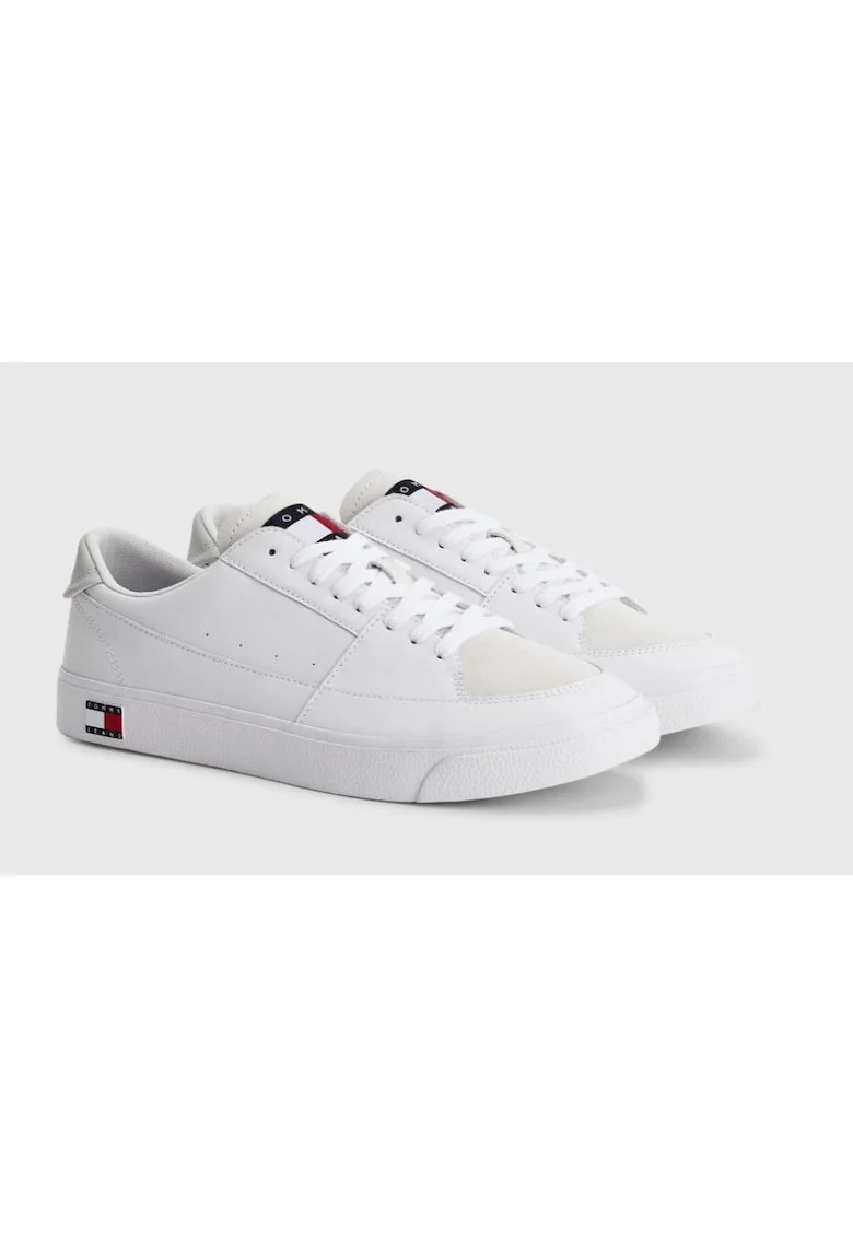 Pantofi sport de piele cu garnituri de piele ecologica