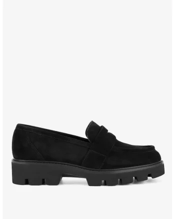 Mocasini dama  5903698620275, Piele intoarsa, Negru, Negru