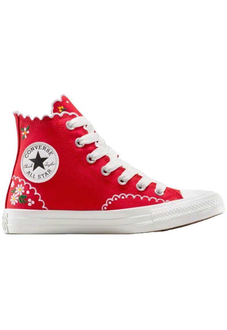 Tenisi unisex  Chuck Taylor All Star Embroidered Flowers High Top, Rosu