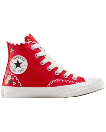 Tenisi unisex  Chuck Taylor All Star Embroidered Flowers High Top, Rosu