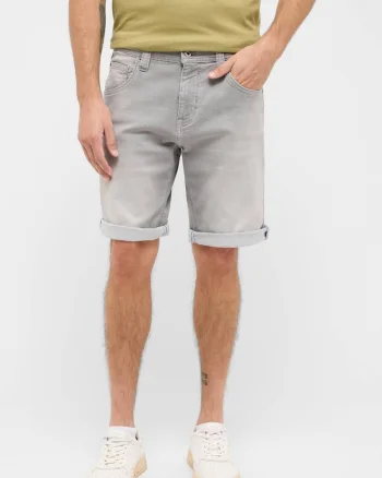Blugi Scurti Barbati,  Chicago Shorts Z, Slim Fit, Talie Medie, Fermoar, Scurti, 5 Buzunare, Bumbac, Elastan, Marimea W32, Gri Deschis