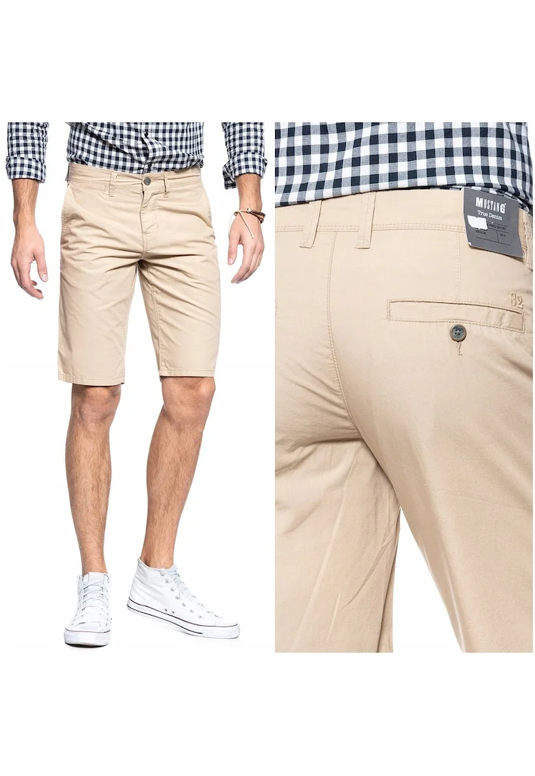 Shorts Din Material,  Classic Chino Short, Croi Regular, Compozitie Material: 100% Bumbac, Inaltimea Taliei: Medie, Numar De Buzunare: 5, 31 EU, Bej