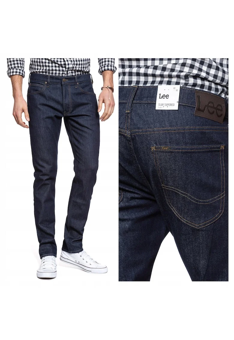 Blugi Barbati,  Luke, Slim Fit, Talie Media, Fermoar, Lungi, 5 Buzunare, Bumbac, W31-L32 US, Albastru
