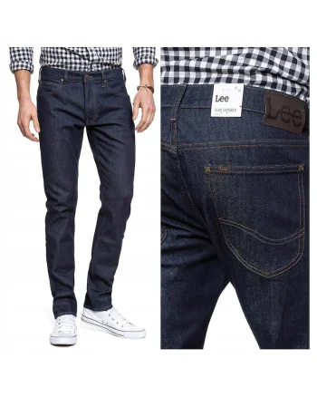 Blugi Barbati,  Luke, Slim Fit, Talie Media, Fermoar, Lungi, 5 Buzunare, Bumbac, W31-L32 US, Albastru