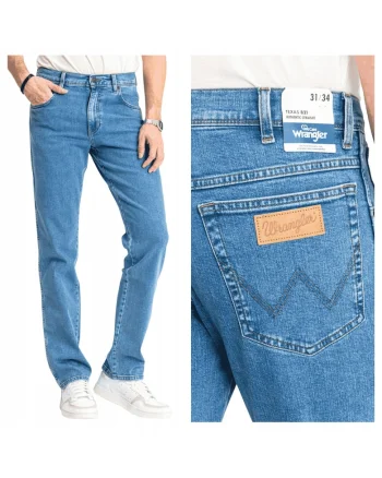 Blugi Barbati,  Texas, Straight Fit, Talie Media, Fermoar, Lungi, 5 Buzunare, Bumbac, W30-L34 US, Albastru
