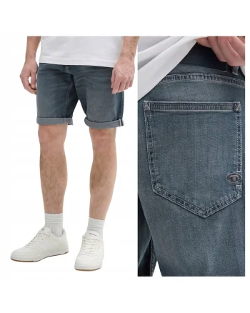 Blugi Barbati Scurti,  Josh, Straight Fit, Talie Medie, Fermoar, Lungi, 5 Buzunare, Bumbac, Elastan, W30-L30 US, Albastru