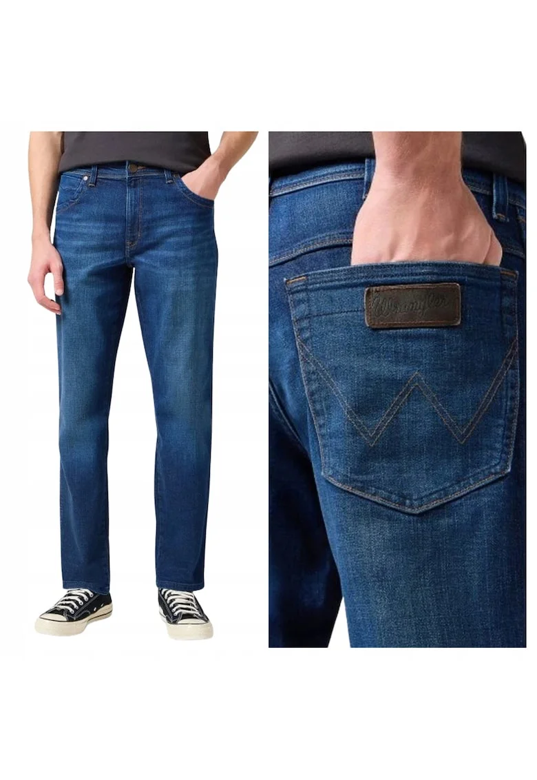 Blugi Barbati,  Texas, Straight Fit, Talie Media, Fermoar, Lungi, 5 Buzunare, Bumbac, W30-L30 US, Albastru