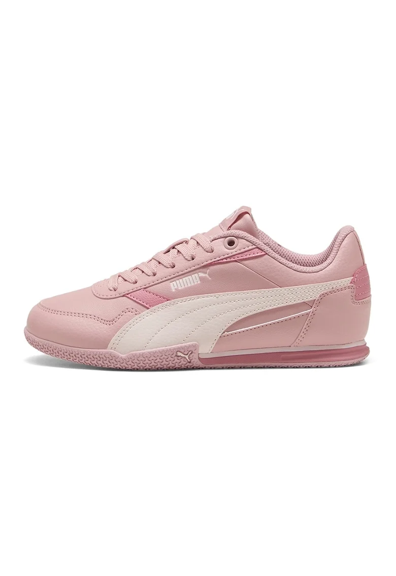 Pantofi sport Bella Donna din piele ecologica cu logo, Alb/Roz deschis