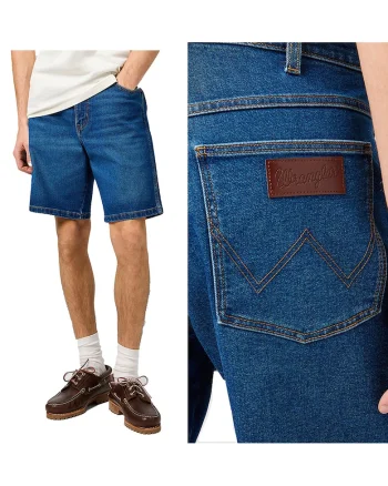 Blugi Barbati Scurti,  Frontier Short, Straight Fit, Talie Media, Fermoar, Scurti, 5 Buzunare, Bumbac, Albastru, Albastru