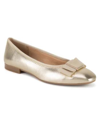 Balerini dama,  piele naturala, culoare auriu