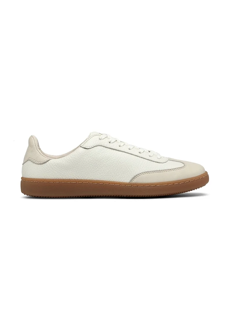 Pantofi sport din piele cu garnituri de piele intoarsa Marcella, Crem