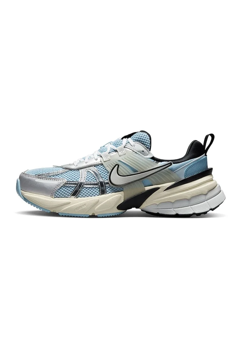 Pantofi sport low-cut cu insertii de plasa V2K Run, Albastru/Argintiu