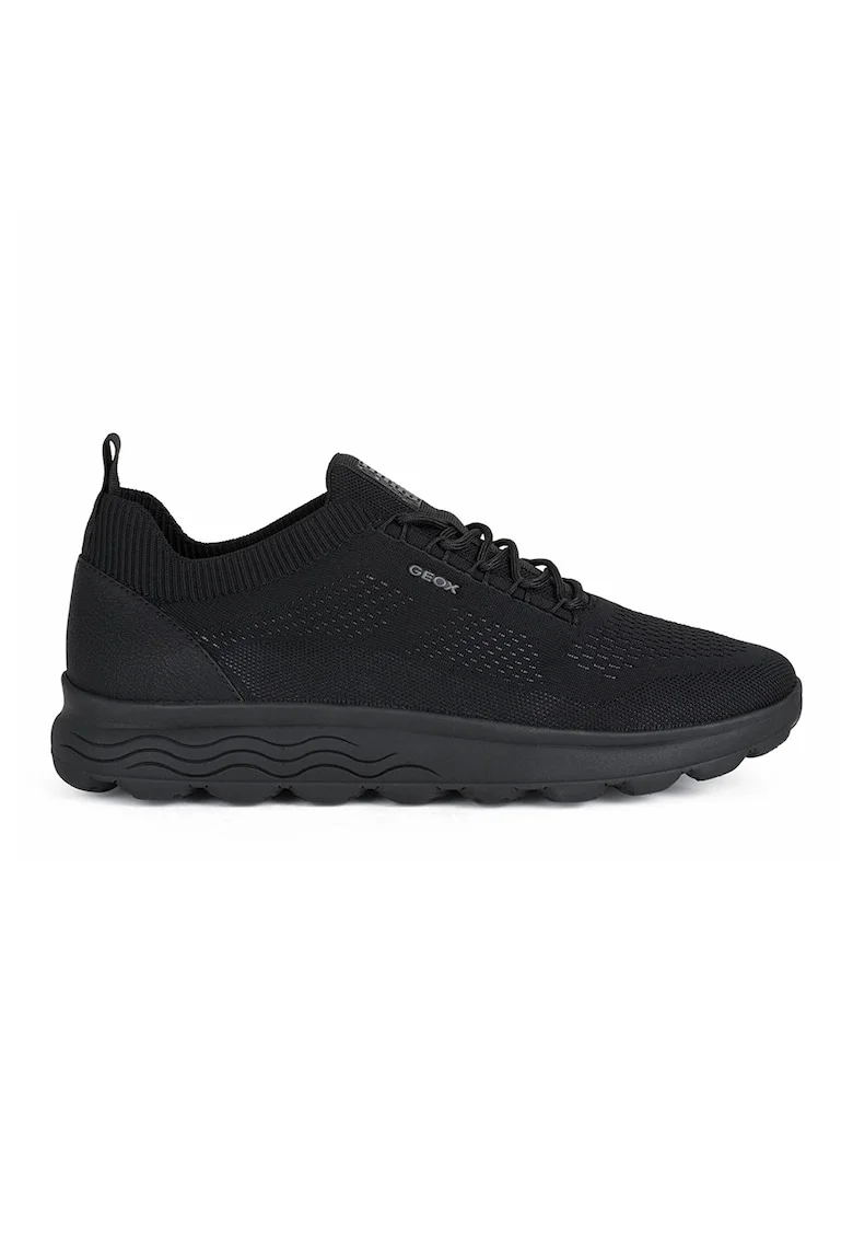 Pantofi sport din plasa tricotata cu logo, Negru