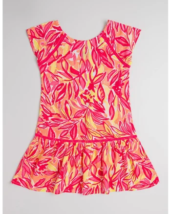 Rochie cu decupaj pe partea din spate, Portocaliu/Roz/Verde lime