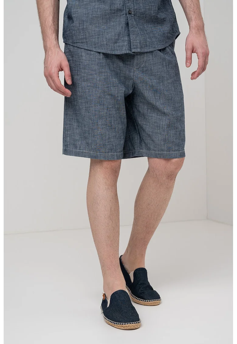 Pantaloni scurti lejeri de bumbac, Albastru azur