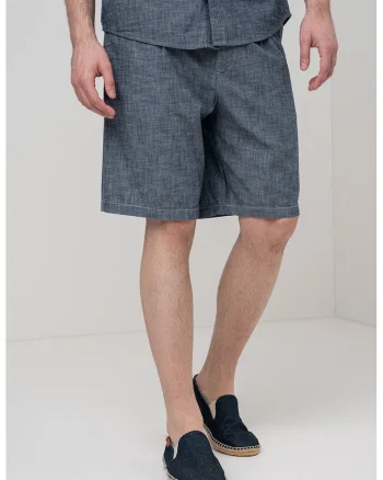 Pantaloni scurti lejeri de bumbac, Albastru azur