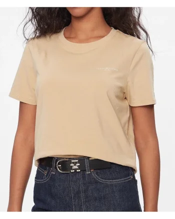 Tricou dama WW0WW37877,  Bumbac/Elastan, Crem