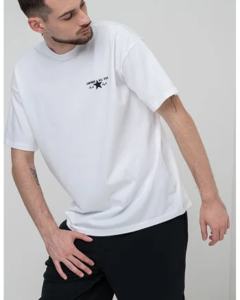 Tricou din amestec de bumbac organic cu imprimeu logo License Plate, Alb optic