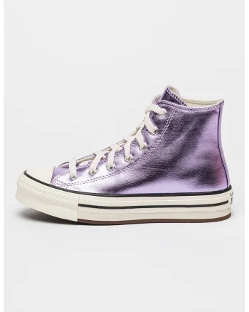 Pantofi sport cu platforma si aspect metalizat All Star Lift, Violet/Argintiu