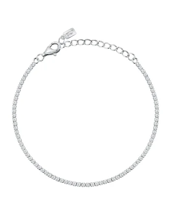 Bratara de argint cu pietre zirconia, Argintiu/Transparent