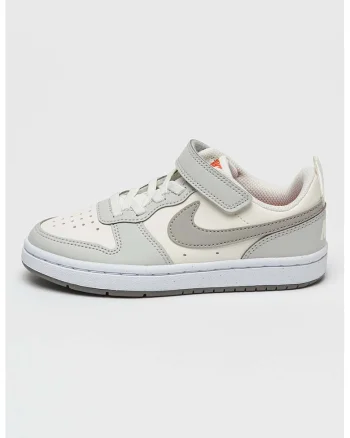 Pantofi sport Court Borough din piele ecologica cu inchidere velcro, Gri cenusiu/Alb murdar