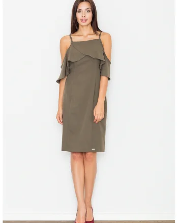 Rochie cocktail,  elegant, verde, poliester